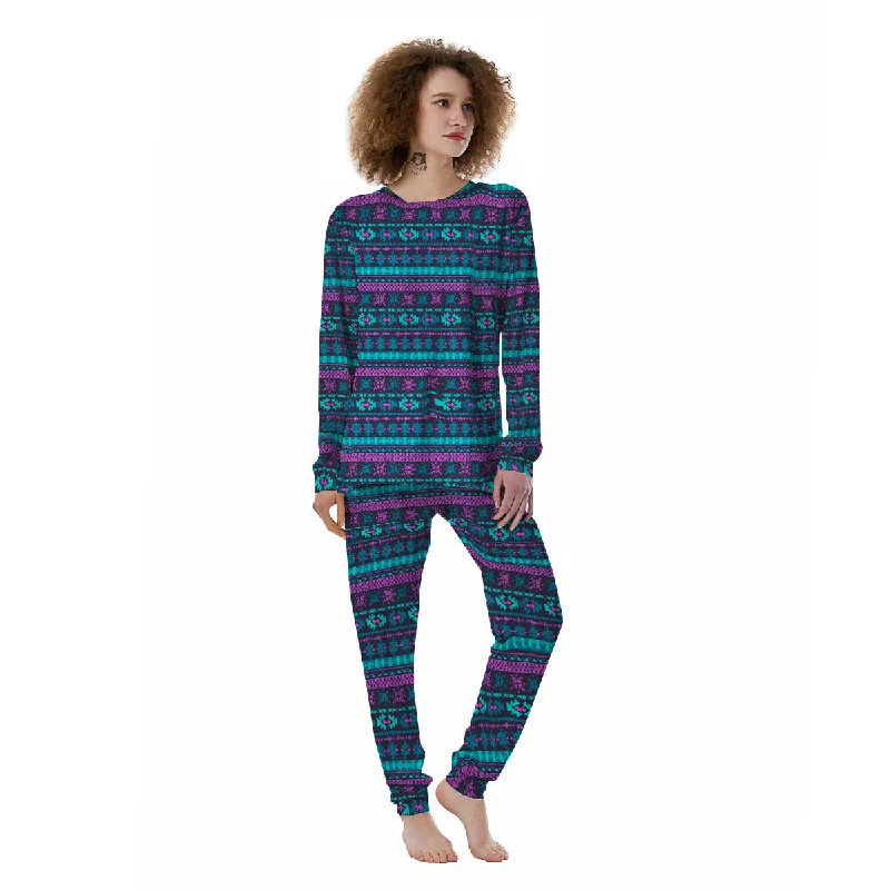 Trippy Ethnic Aztec Print Women's Pajamas Minimalist pajama sets