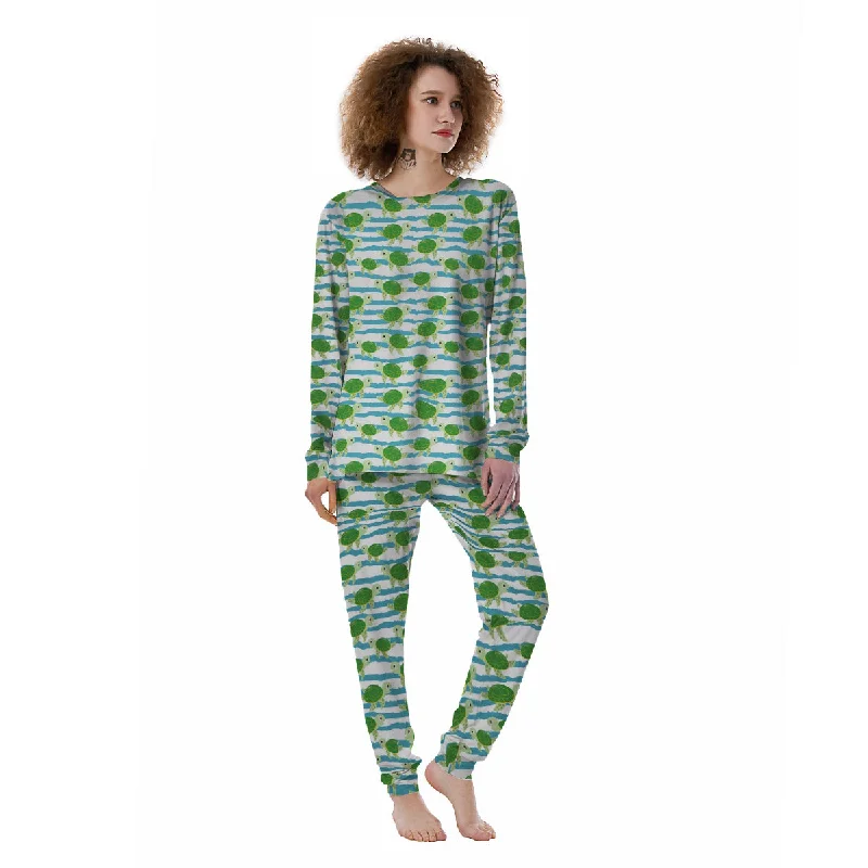 Turtle Cute Sea Print Pattern Women's Pajamas Vintage pajama sets