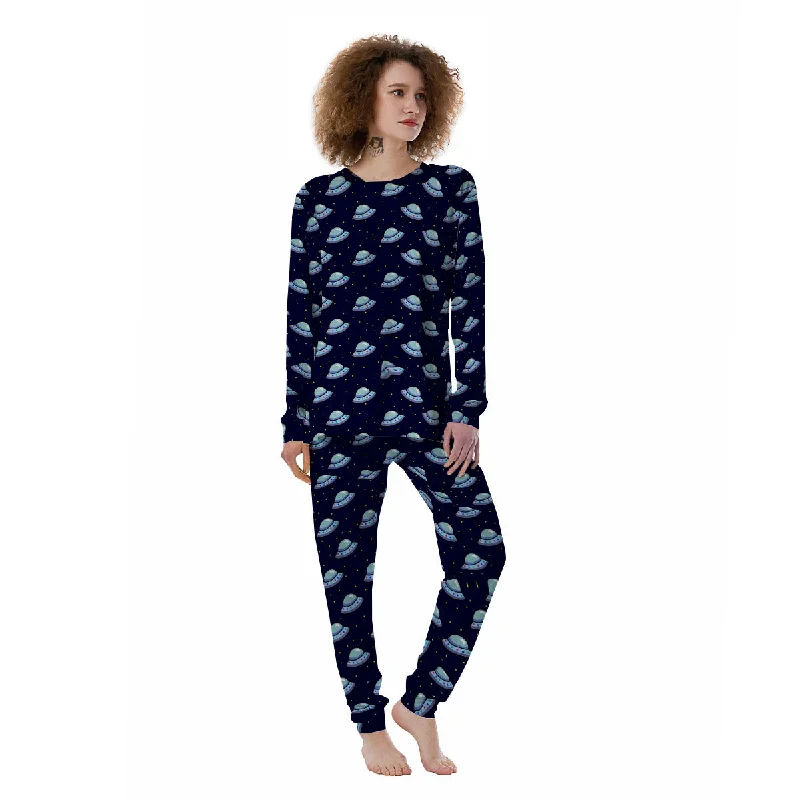 UFO Galaxy Print Pattern Women's Pajamas Warm pajama sets