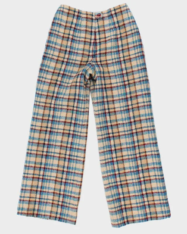 Womens Beige Young Pendleton Wool Wide Leg Trousers - XS Unisex pajama sets