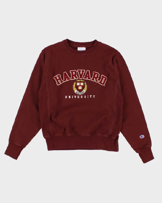 Womens Burgundy Champion Harvard Embroidered Sweatshirt - S Vintage pajama sets