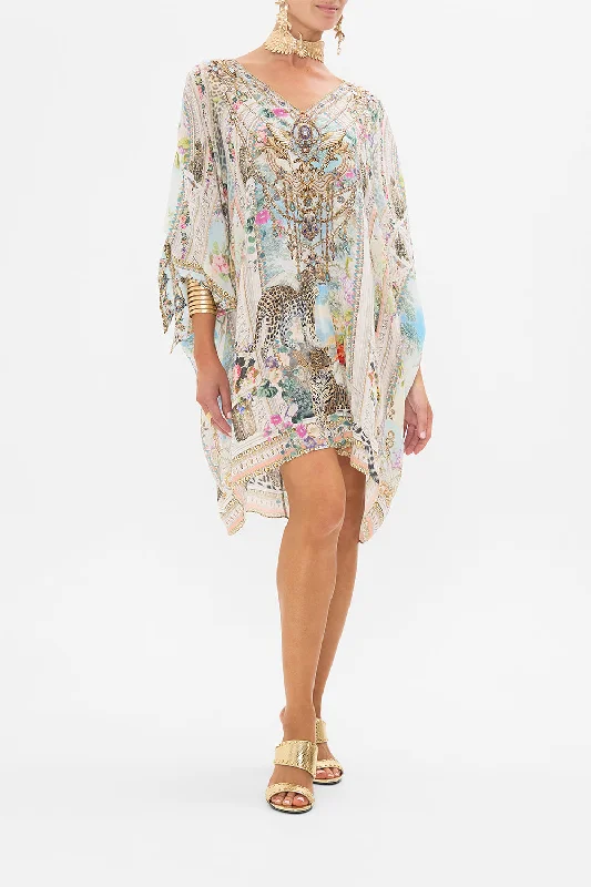 TIE SLEEVE SHORT V NECK KAFTAN WE ALWAYS HAVE ALEXANDRIA Chic Lace Gown