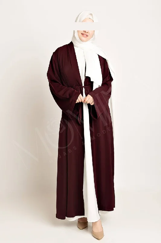 Amal Abaya Outer - Beetroot Romantic Lace Set