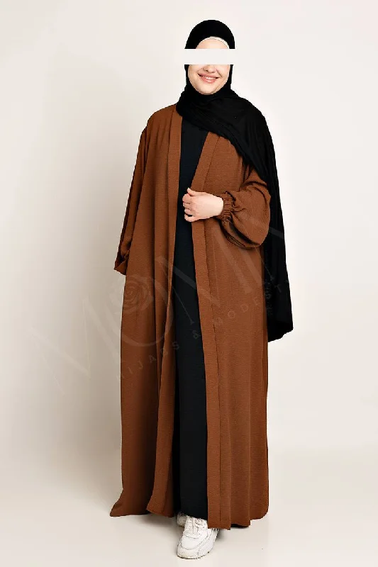 Amani Textured Abaya Outer - Canyon Warm Robe Gown