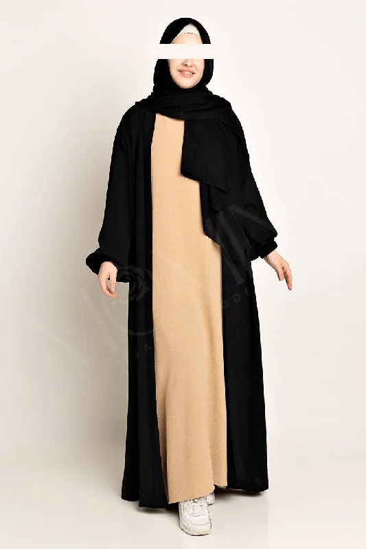 Amani Textured Abaya Outer - Smolder Classic Satin Gown