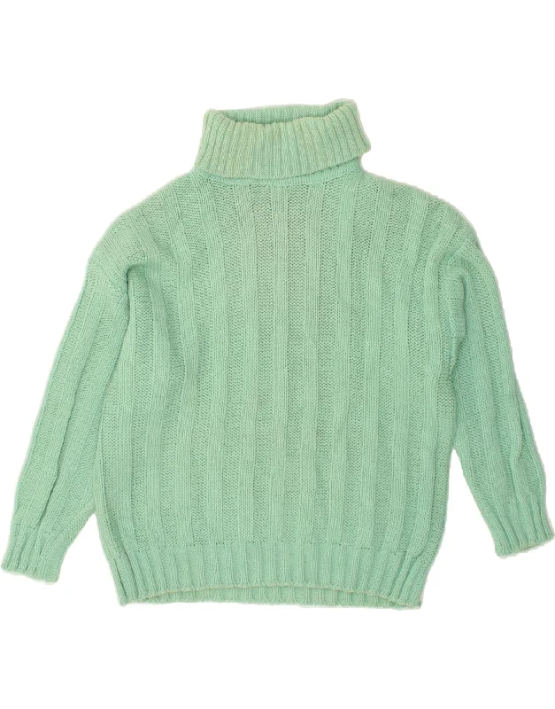 BENETTON Womens Roll Neck Jumper Sweater IT 44 Medium Green Acrylic Acrylic sweaters