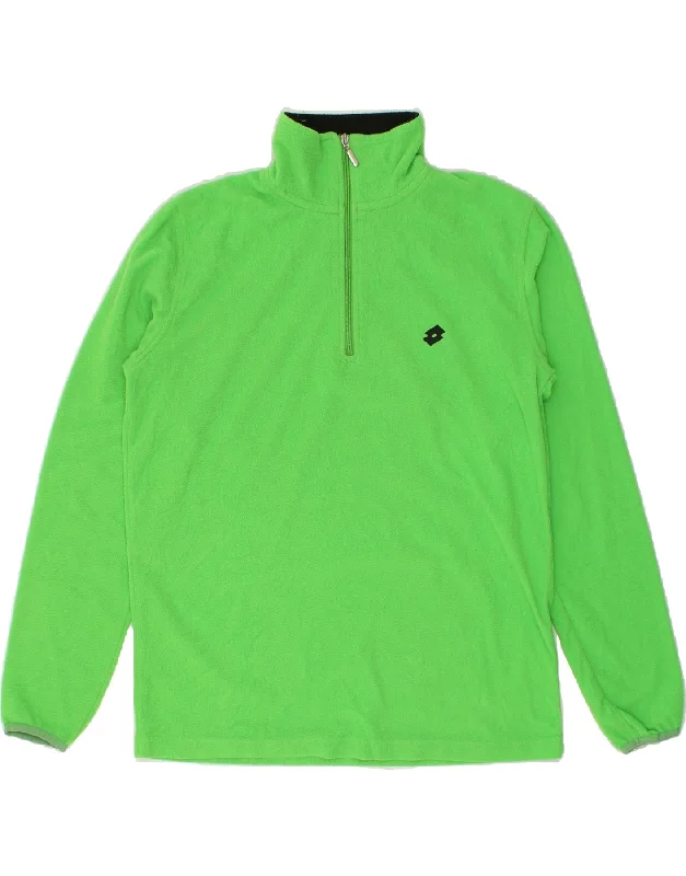 LOTTO Womens Zip Neck Fleece Jumper UK 18 XL Green Polyester Budget-friendly sweaters