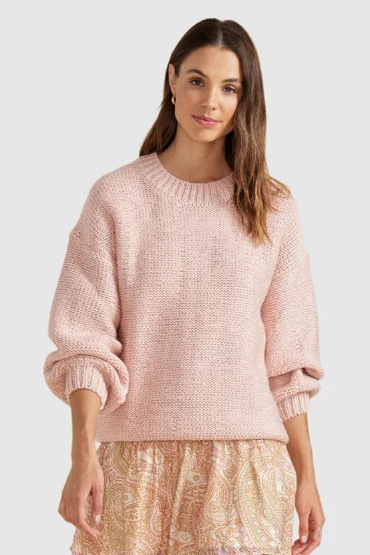 MINKPINK Womens Marlow Oversized Jumper Blush Fashionable sweaters