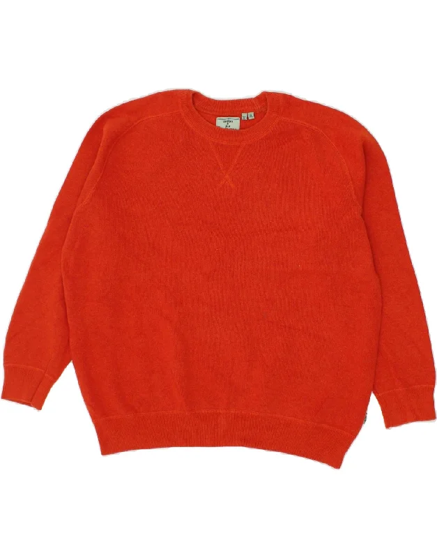 SUPERDRY Womens Oversized Crew Neck Jumper Sweater UK 18 XL Orange Cotton Best value sweaters