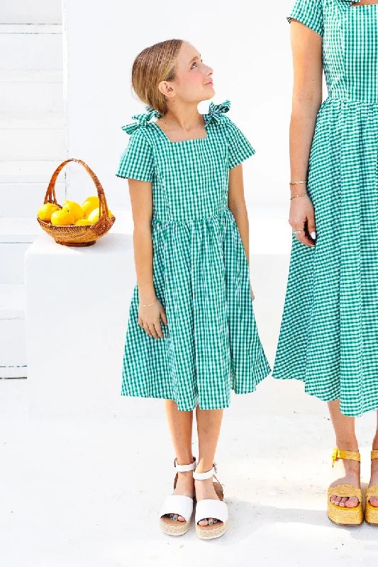 Mini Blakely Dress in Green Gingham - FINAL SALE Sleeveless mini dresses