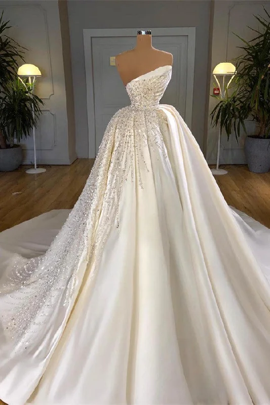 Amazing Ball Gown Wedding Dress With Crystals Online A-line Bridal Dress