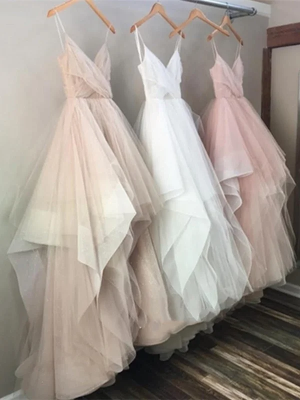 Custom Made Champagne Prom Dress, White Prom Dress, Pink Prom Dress, Champagne\White\Pink Wedding Dress, Champagne\White\Pink Formal Dress Open Back Dress