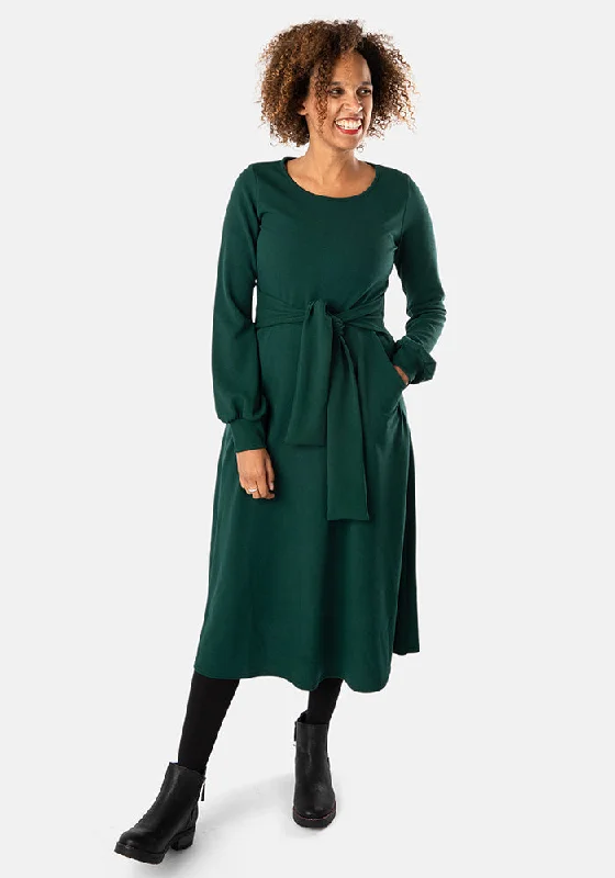 Emmy Bottle Green Midi Dress Best midi dresses for hourglass body shape