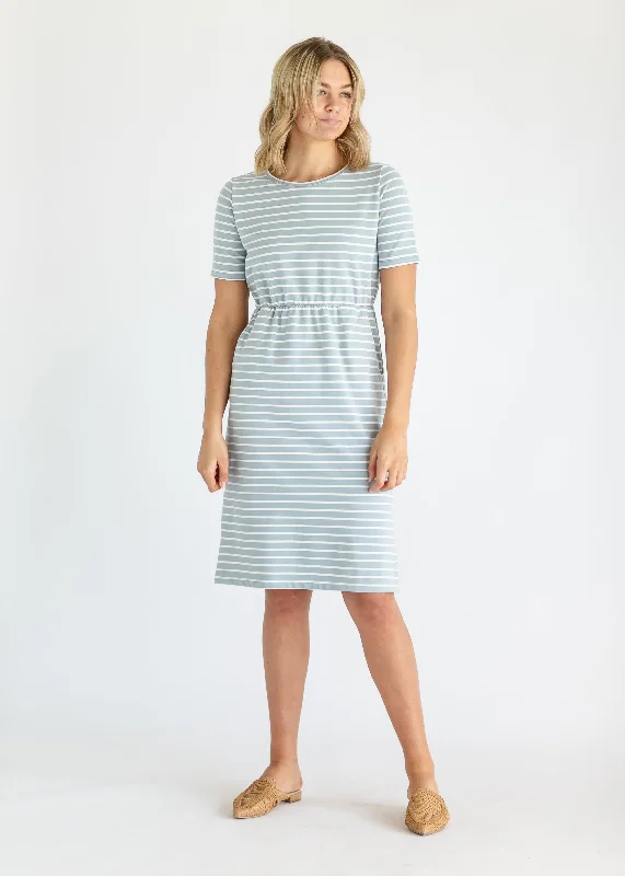 Kristen Short Sleeve Midi Dress Off-shoulder midi dresses