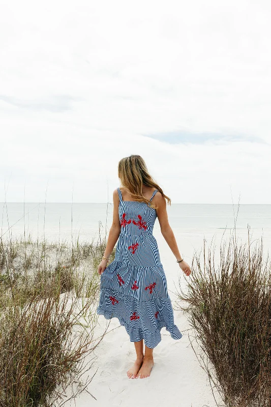 Meet At The Harbor Midi Dress - Navy Knitted midi dresses