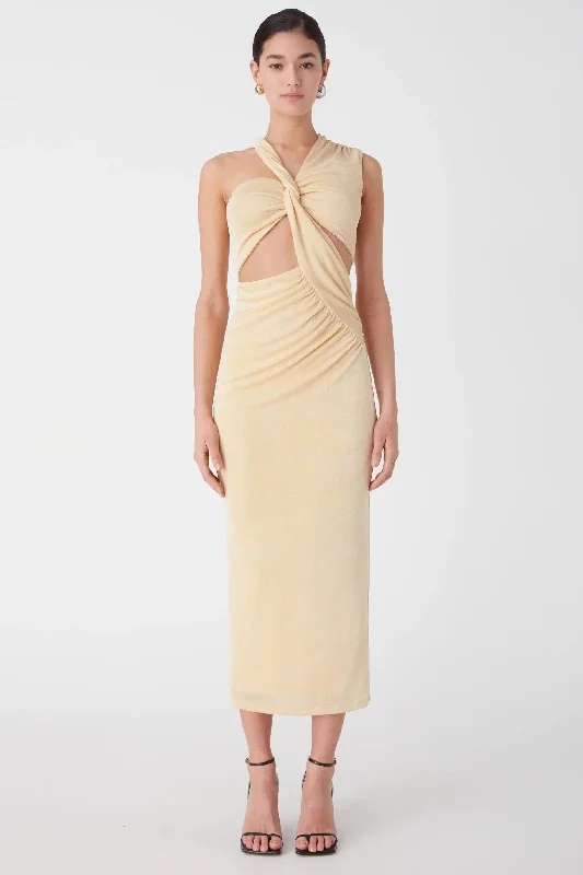 Misha Graciela Midi Dress - Lemon Drop Sequin midi dresses