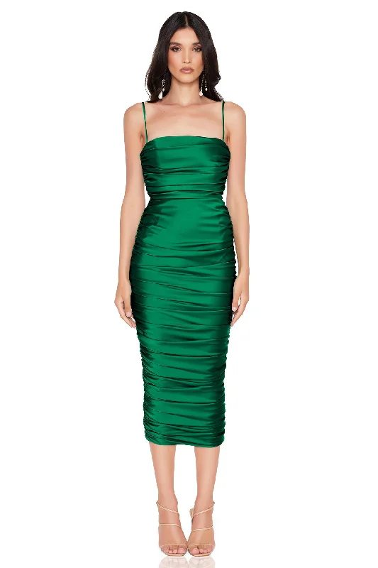 Nookie Pallisade Midi Dress - Jade Silk midi dresses