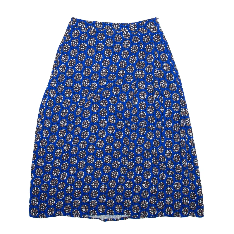 BODEN Knee Length Straight Skirt Blue Viscose Spotted Womens UK 8 Beaded unclassified skirts