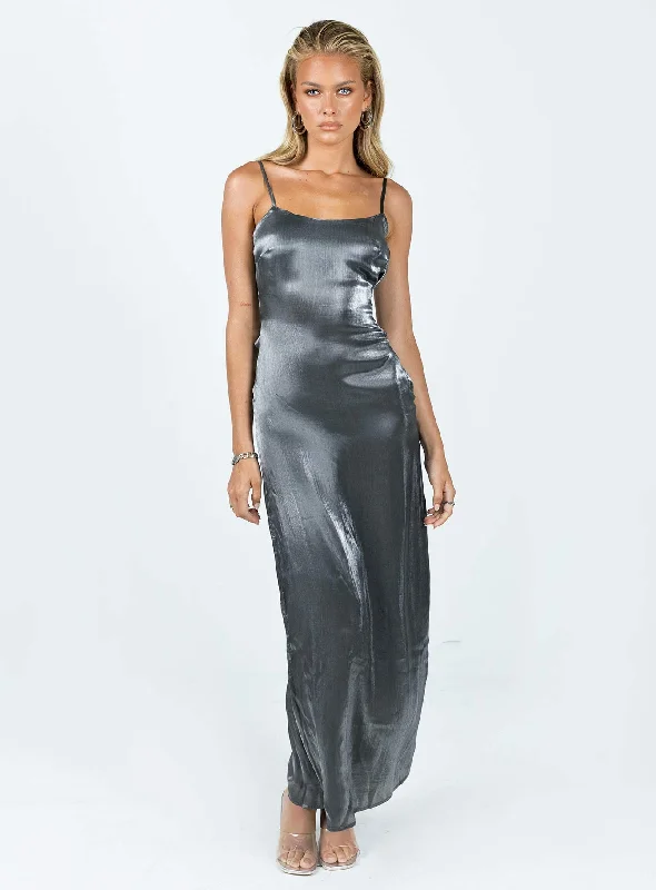 Gianne Slip Maxi Dress Grey Sequin maxi dresses