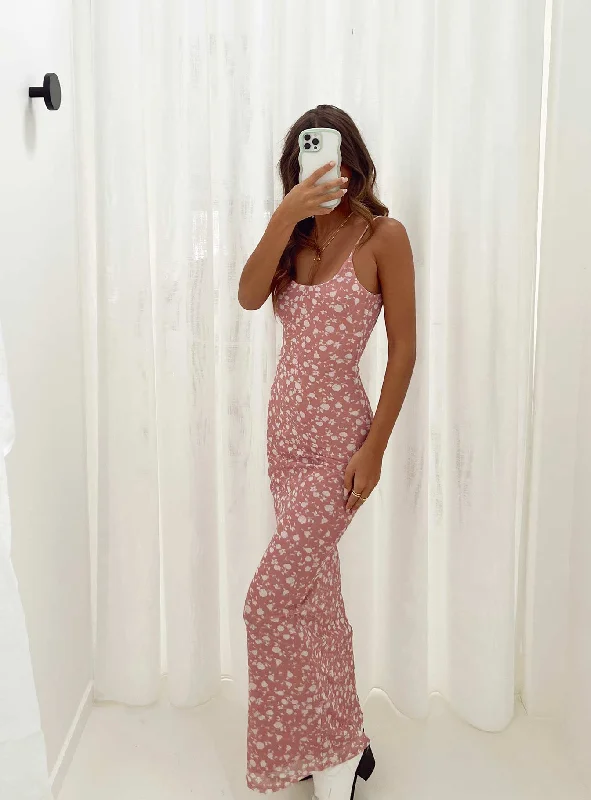 Knox Maxi Dress Pink Floral Cute floral print maxi dresses