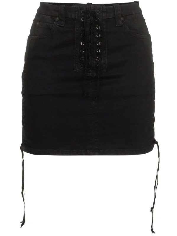 lace-up mini skirt Boho Mini Skirt