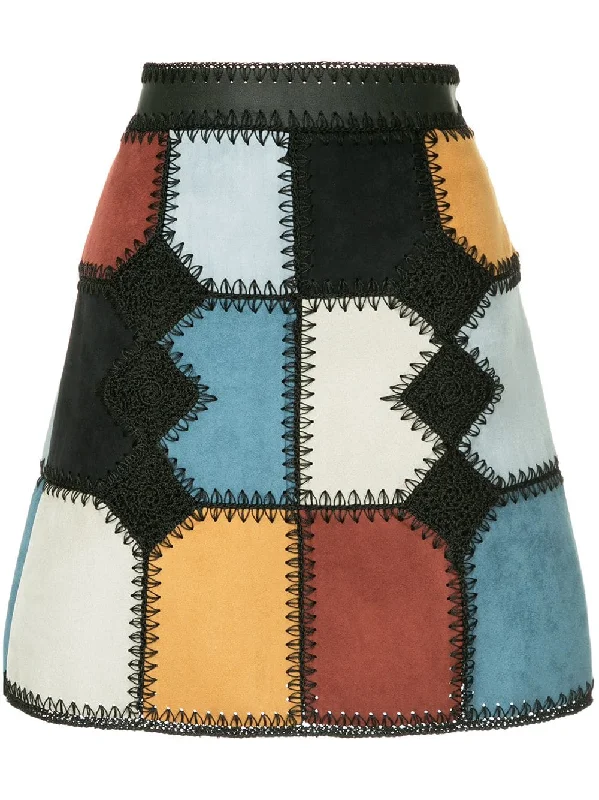 patchwork mini a-line skirt Mini Skirt Party