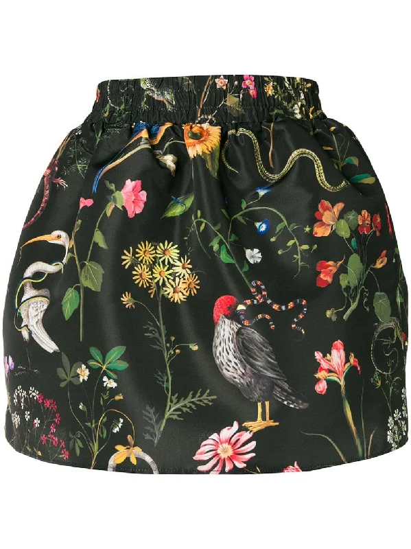 botanical-print mini skirt Wrap Mini Skirt