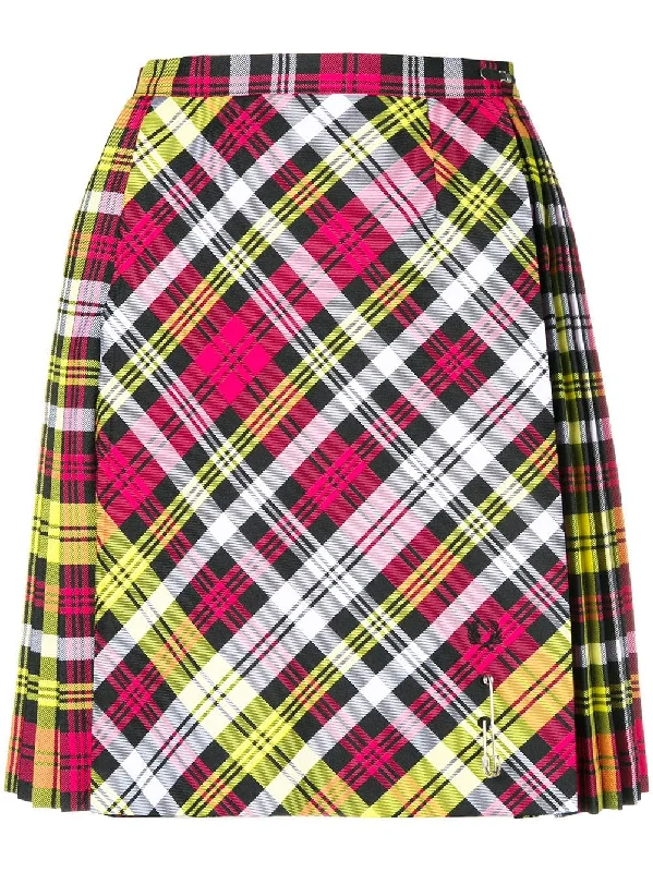 x Fred Perry pleated tartan mini skirt Mini Skirt with Bow