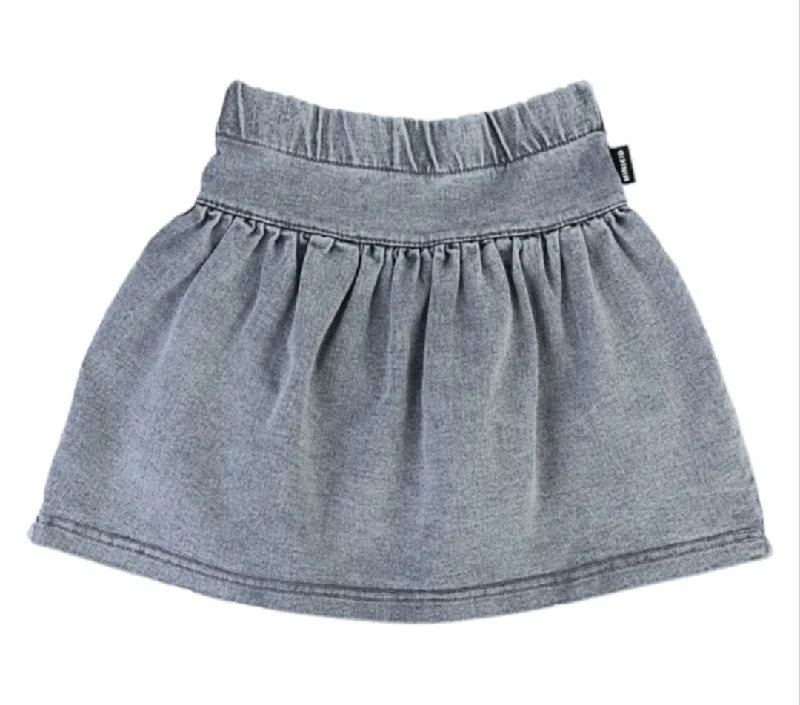 MINIKID VINTAGE GREY DENIM SKIRT Mini Skirt with Bow