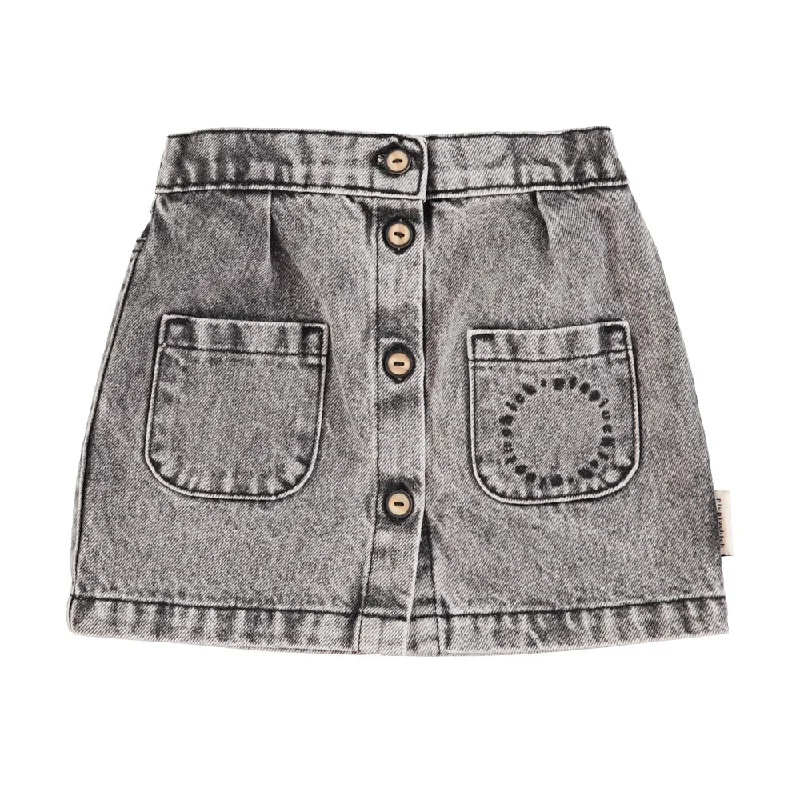 PIUPIUCHICK WASHED BLACK DENIM MINI SKIRT Stylish Mini Skirt