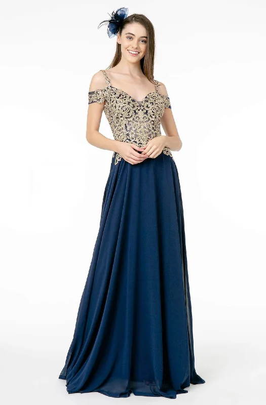 Elizabeth K - GL2998 Embroidered Sweetheart Chiffon A-Line Gown Boho party dresses