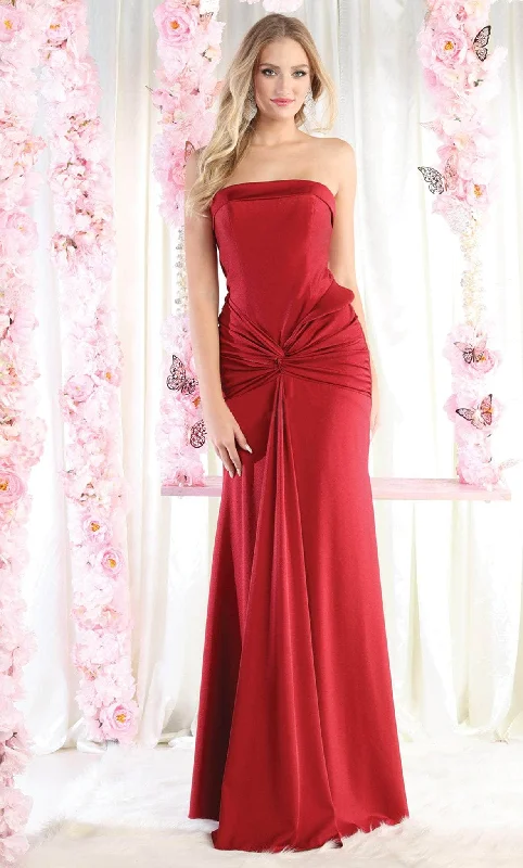 May Queen MQ1947 - Strapless Knotted Ruched Prom Gown Street style party dresses