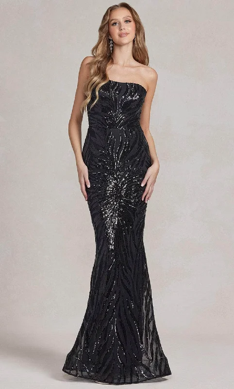 Nox Anabel R1204 - One Shoulder Sequin Evening Dress Ruffled party dresses