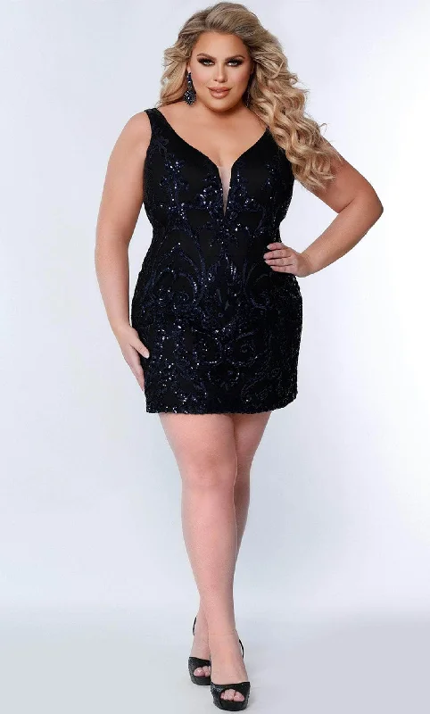 Sydney's Closet SC8121 - Sleeveless V-Neck Cocktail Dress Best party dresses for date night