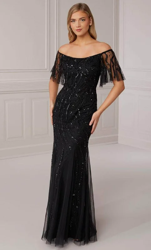 Adrianna Papell Platinum 40422 - Off Shoulder Formal Sheath Gown High-low unclassified dresses