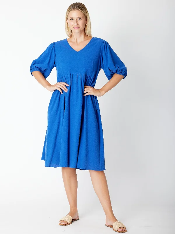 Billow Pocket Upcycle Dress - Royal 30476 Soft fabric unclassified dresses