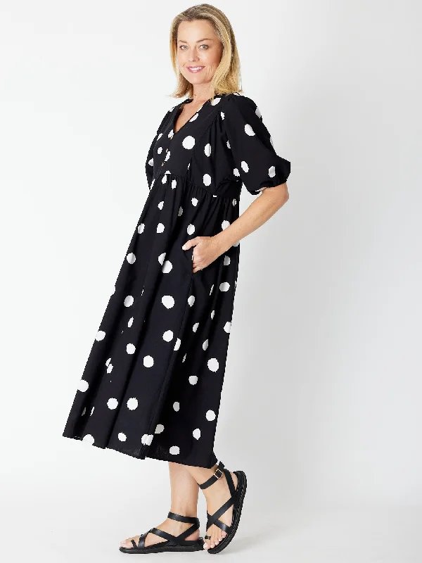 Billow Sleeve Cotton Dress - SPOT 27933 Club unclassified dresses