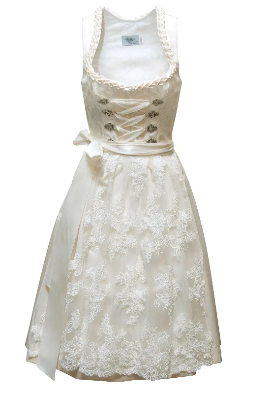 Bridal Dirndl with Semi-Sweetheart Neckline: MADE-TO-ORDER Neutral tone unclassified dresses