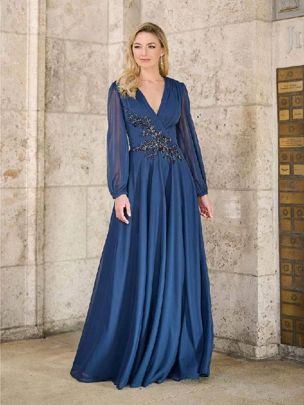 Christina Wu Eleganve 17171 - Surplice V-Neck Appliqued Evening Gown Elegant unclassified dresses