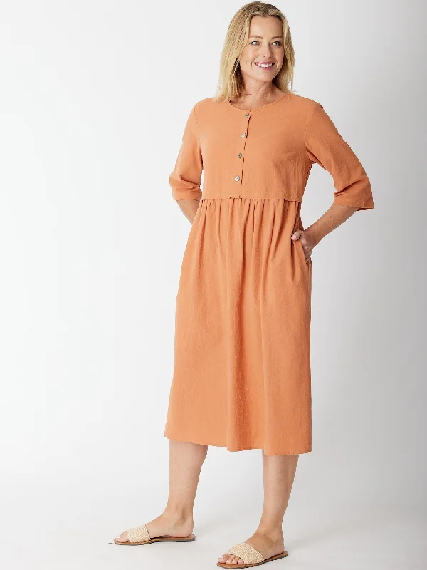 Cotton Collection Prairie Dress - Peach - 30447 Holiday unclassified dresses