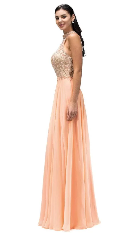 Dancing Queen 9293 - Illusion High Halter Prom Gown Formal unclassified dresses