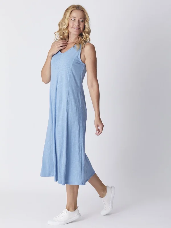 Deep V Core Dress - Blue 26717-S Affordable unclassified dresses