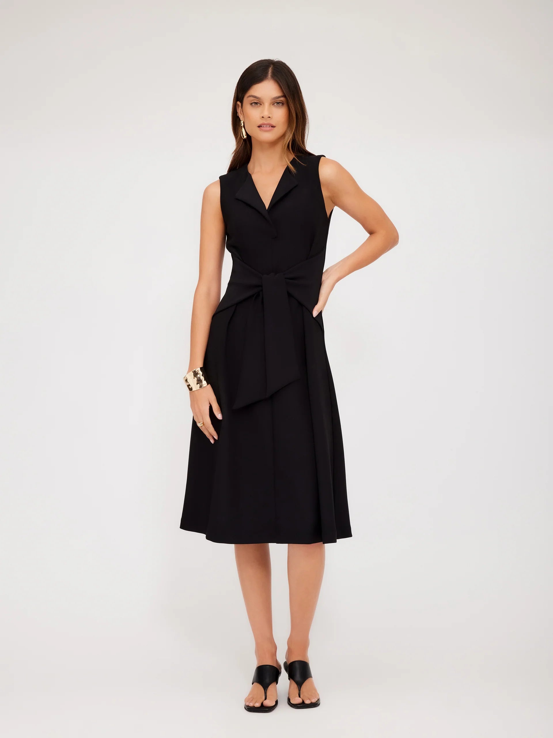 Fifteen Twenty Tie-Front Dress - Black Wrap unclassified dresses