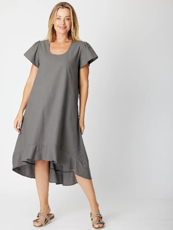 Ho Chi Minh Ruffle Dress - 30613 Steel A-line unclassified dresses