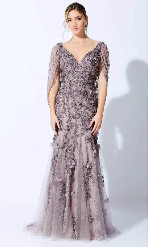 Ivonne D - Beaded Embeoidered Formal Dress 221D41 - 1 pc Mink In Size 8 Available Lace unclassified dresses