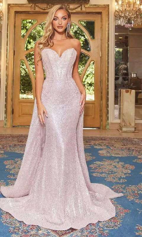 Portia and Scarlett - PS22908 Strapless Fully Embellished Gown Metallic unclassified dresses