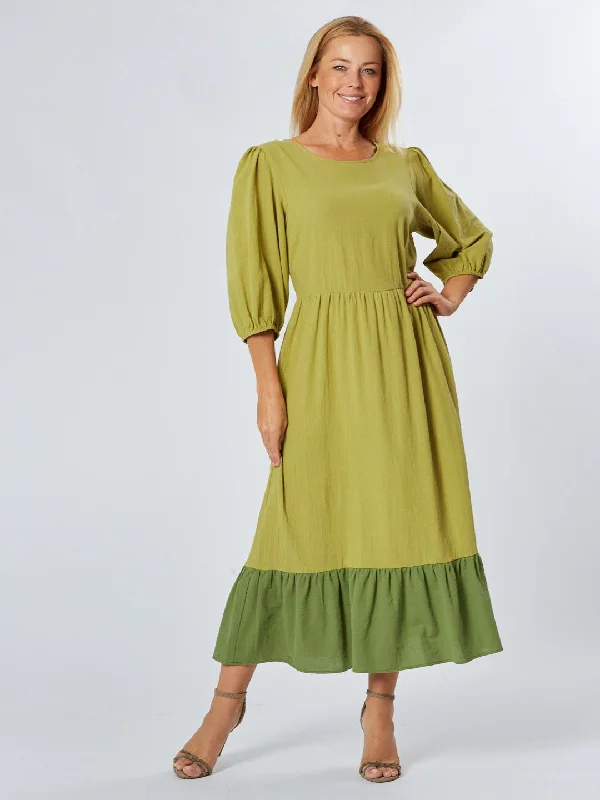 Prudence Ucycled Cotton Dress - Green 27503-s Silk unclassified dresses