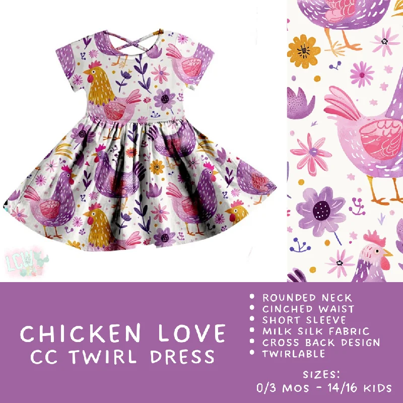 Ready To Ship - Criss Cross Twirl Dresses - Chicken Love Kids Twirl Criss Cross Dress Pastel unclassified dresses