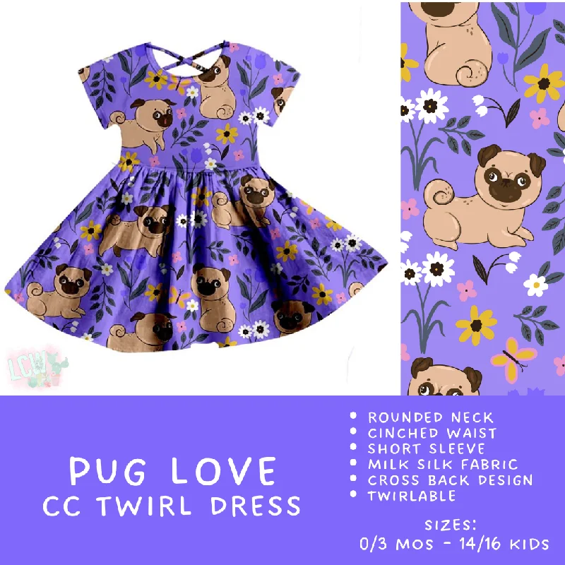 Ready To Ship  - Criss Cross Twirl Dresses - Pug Love Kids Twirl Criss Cross Dress Date night unclassified dresses