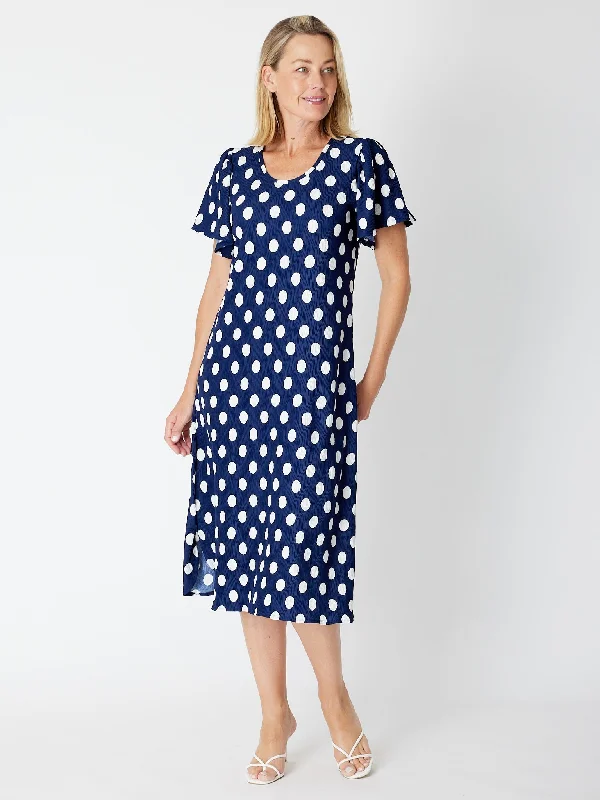 Spotina Dress - 30355 Navy Monochrome unclassified dresses